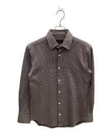 recency of mine（リーセンシィ オブ マイン）の古着「6G コンパクトシルキー ギンガムチェックシャツ」｜ブラック