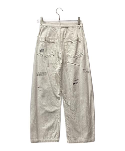 6(ROKU) BEAUTY&YOUTH（ロク ビューティーアンドユース）6(ROKU) BEAUTY&YOUTH (ロク ビューティーアンドユース) WHITE DENIM PRINT PANTS ベージュ サイズ:34の古着・服飾アイテム
