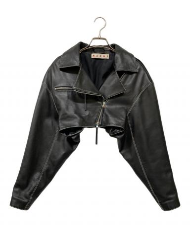 値下げ　マルニ　レザージャケット　受注品 MARNI - MARNI マルニ ジャケット レザー ブラック カウレザーの通販