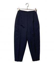 ENFOLD（エンフォルド）の古着「ストライプコクーンパンツ」｜ネイビー