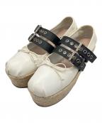 MIU MIUミュウミュウ）の古着「ベルト付きエスパドリーユ」｜ホワイト