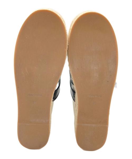 MIU MIU（ミュウミュウ）MIU MIU (ミュウミュウ) ベルト付きエスパドリーユ ホワイト サイズ:38の古着・服飾アイテム