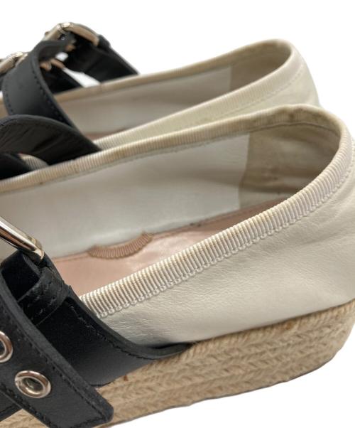 MIU MIU（ミュウミュウ）MIU MIU (ミュウミュウ) ベルト付きエスパドリーユ ホワイト サイズ:38の古着・服飾アイテム