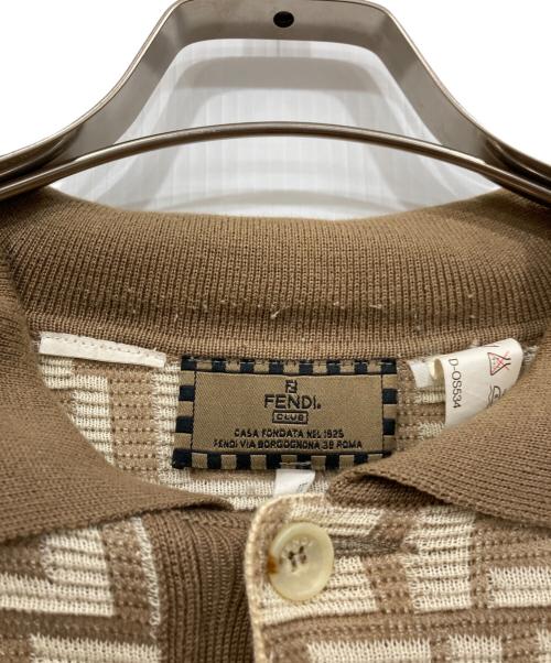 FENDI（フェンディ）FENDI (フェンディ) ズッカ柄ポロニット ベージュ サイズ:50の古着・服飾アイテム