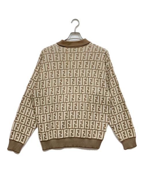 FENDI（フェンディ）FENDI (フェンディ) ズッカ柄ポロニット ベージュ サイズ:50の古着・服飾アイテム