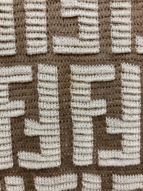 FENDI（フェンディ）FENDI (フェンディ) ズッカ柄ポロニット ベージュ サイズ:50の古着・服飾アイテム