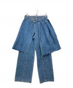 RAY BEAMSレイ ビームス）の古着「デニムプリーツスカートセットパンツ」｜インディゴ
