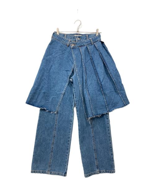 RAY BEAMS（レイ ビームス）RAY BEAMS (レイ ビームス) デニムプリーツスカートセットパンツ インディゴ 未使用品の古着・服飾アイテム