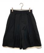 RBSアールビーエス）の古着「配色ヘムハーフパンツ」｜ブラック