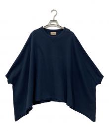 maturely（マチュアリー）の古着「Hem Cut Off Poncho Jersey」｜ネイビー