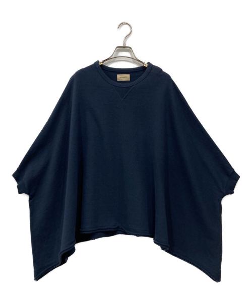 maturely（マチュアリー）maturely (マチュアリー) Hem Cut Off Poncho Jersey ネイビー サイズ:Freeの古着・服飾アイテム