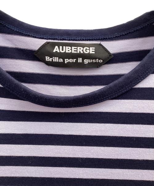 AUBERGE（オーベルジュ）AUBERGE (オーベルジュ) Brilla per il gusto (ブリッラ ペル イルグースト) ボーダーTシャツ パープル サイズ:44の古着・服飾アイテム