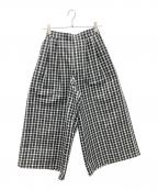 tricot COMME des GARCONSトリココムデギャルソン）の古着「ギンガムチェック2タックワイドパンツ」｜ブラック