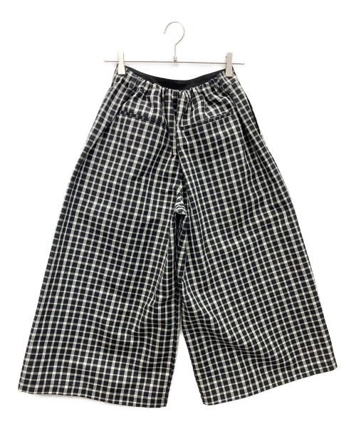 tricot COMME des GARCONS（トリココムデギャルソン）tricot COMME des GARCONS (トリココムデギャルソン) ギンガムチェック2タックワイドパンツ ブラック サイズ:Sの古着・服飾アイテム