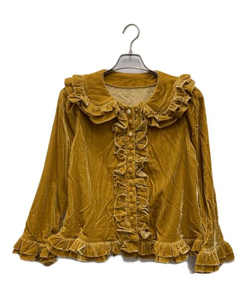 vermeerist beams（フェルメリストビームス）vermeerist beams (フェルメリストビームス) ベロアフリルジャケット イエロー サイズ:F 未使用品の古着・服飾アイテム