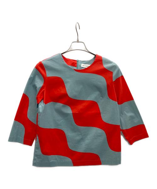 marimekko（マリメッコ）marimekko (マリメッコ) 総柄ブラウス ブルー サイズ:SIZE36の古着・服飾アイテム