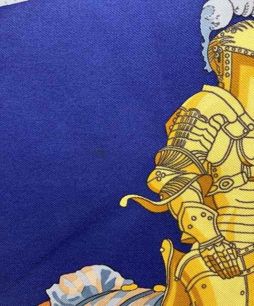 HERMES（エルメス）HERMES (エルメス) カレ90 LES MUSEROLLES　シルクスカーフ ネイビーの古着・服飾アイテム