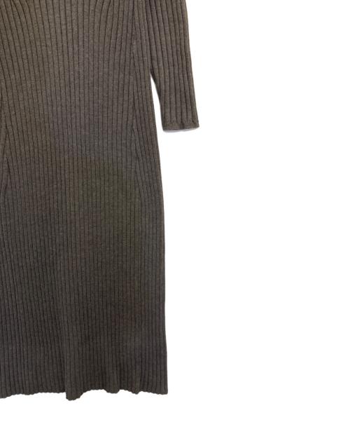 Mystrada（マイストラーダ）Mystrada (マイストラーダ) ジップカラーニットワンピース グレー サイズ:38の古着・服飾アイテム