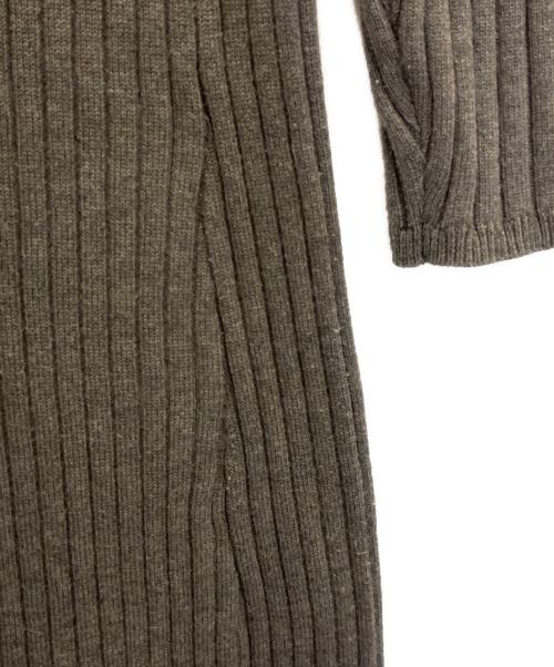 Mystrada（マイストラーダ）Mystrada (マイストラーダ) ジップカラーニットワンピース グレー サイズ:38の古着・服飾アイテム