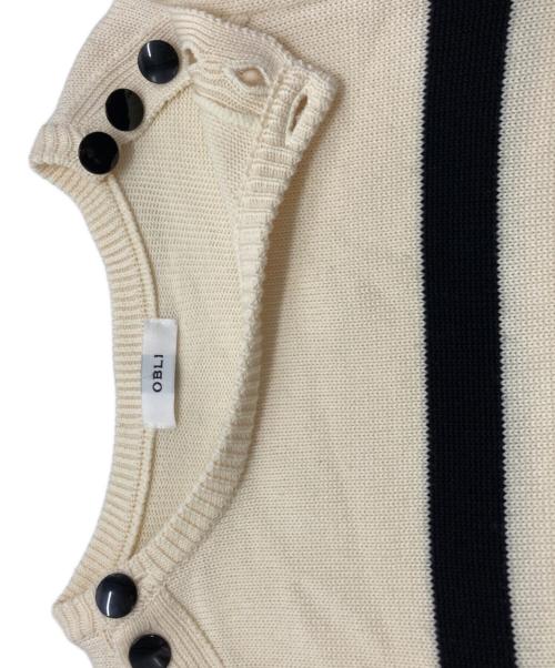 OBLI（オブリ）OBLI (オブリ) ボーダーニット アイボリー サイズ:FREEの古着・服飾アイテム