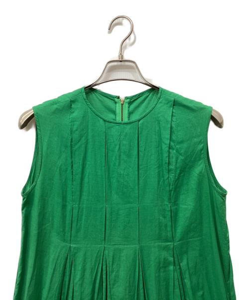 OBLI（オブリ）OBLI (オブリ) グリーンタックワンピース グリーン サイズ:Fの古着・服飾アイテム