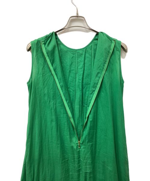 OBLI（オブリ）OBLI (オブリ) グリーンタックワンピース グリーン サイズ:Fの古着・服飾アイテム