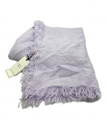 ASAUCE MELER（アソースメレ）の古着「ベルギーリネンフリンジストール」｜ラベンダー