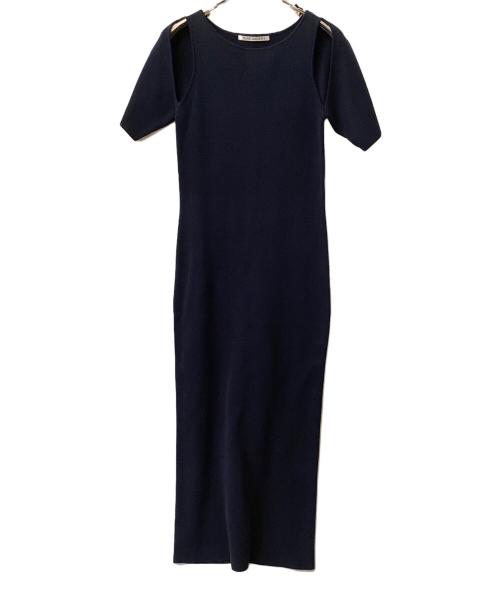 JOSE MOON（ジョゼムーン）JOSE MOON (ジョゼムーン) 半袖ニットワンピース ネイビー サイズ:Freeの古着・服飾アイテム