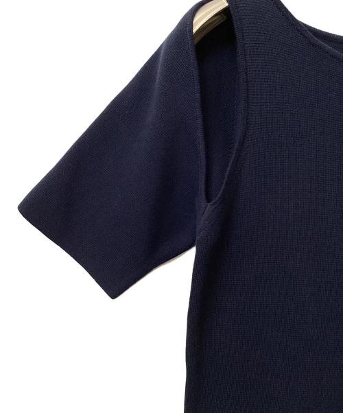 JOSE MOON（ジョゼムーン）JOSE MOON (ジョゼムーン) 半袖ニットワンピース ネイビー サイズ:Freeの古着・服飾アイテム