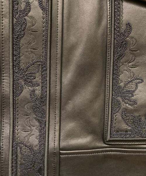 MURRAL（ミューラル）MURRAL (ミューラル) Framed embroidery leather jacket ブラック サイズ:Fの古着・服飾アイテム