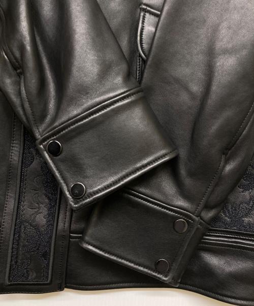 MURRAL（ミューラル）MURRAL (ミューラル) Framed embroidery leather jacket ブラック サイズ:Fの古着・服飾アイテム