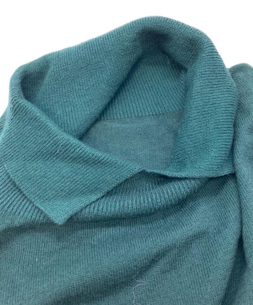 LOISIR（ロワズィール）LOISIR (ロワズィール) コットンカシミヤ天竺ポロニット グリーン サイズ:Freeの古着・服飾アイテム