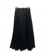 OBLIオブリ）の古着「リボンドットスカート」｜ブラック