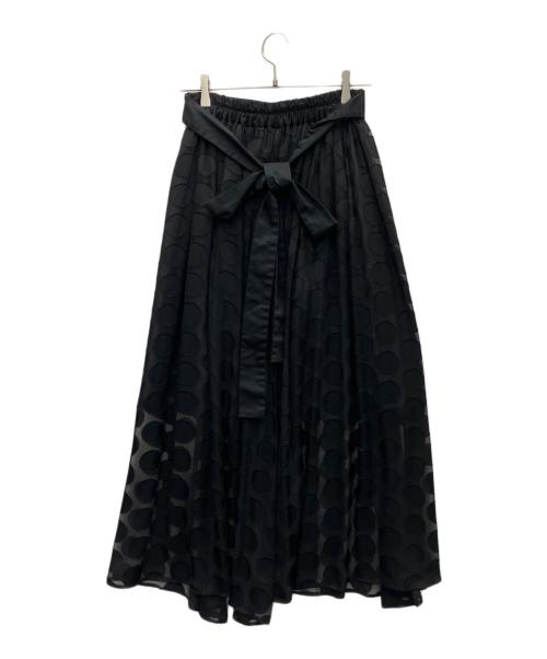 OBLI（オブリ）OBLI (オブリ) リボンドットスカート ブラック サイズ:SIZE FREEの古着・服飾アイテム