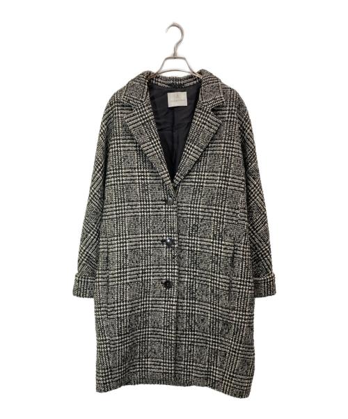 Couture d'adam（クチュールドアダム）Couture d'adam (クチュールドアダム) グレンチェックチェスターコート ブラック サイズ:FREEの古着・服飾アイテム