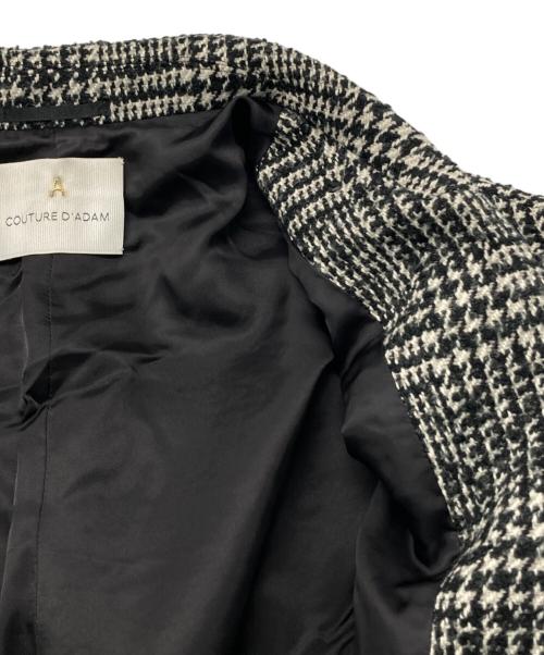 Couture d'adam（クチュールドアダム）Couture d'adam (クチュールドアダム) グレンチェックチェスターコート ブラック サイズ:FREEの古着・服飾アイテム