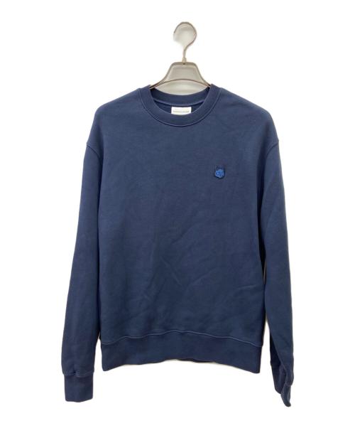 maison kitsune（メゾンキツネ）maison kitsune (メゾンキツネ) フォックス パッチ スウェットシャツ ネイビー サイズ:Sの古着・服飾アイテム