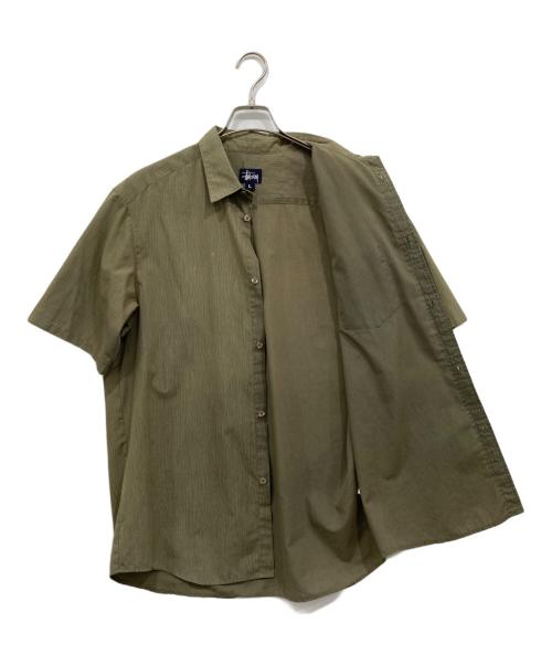 stussy（ステューシー）stussy (ステューシー) wood grain patternシャツ オリーブ サイズ:Lの古着・服飾アイテム
