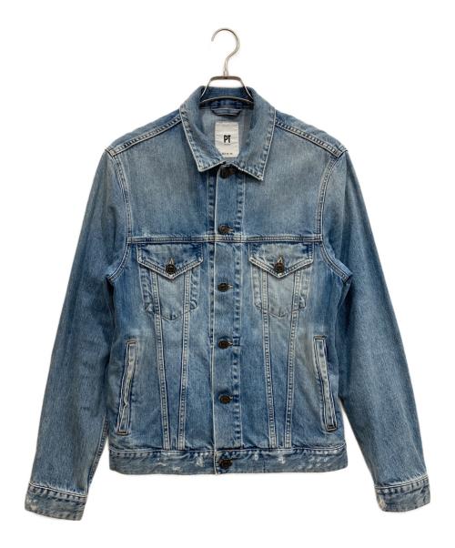 PT TORINO（ピーティートリノ）PT TORINO (ピーティートリノ) ユーズド加工デニムジャケット インディゴ サイズ:54の古着・服飾アイテム