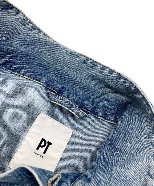 PT TORINO（ピーティートリノ）PT TORINO (ピーティートリノ) ユーズド加工デニムジャケット インディゴ サイズ:54の古着・服飾アイテム