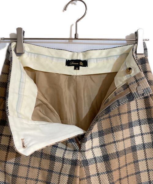 DRAWER（ドゥロワー）Drawer (ドゥロワー) アルパカ混シルクライニングチェックパンツ ベージュ サイズ:34の古着・服飾アイテム