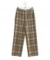 Drawer（ドゥロワー）の古着「アルパカ混シルクライニングチェックパンツ」｜ベージュ