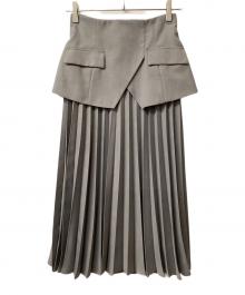 Pinky & Dianne（ピンキーアンドダイアン）の古着「コルセットプリーツスカート」｜グレー