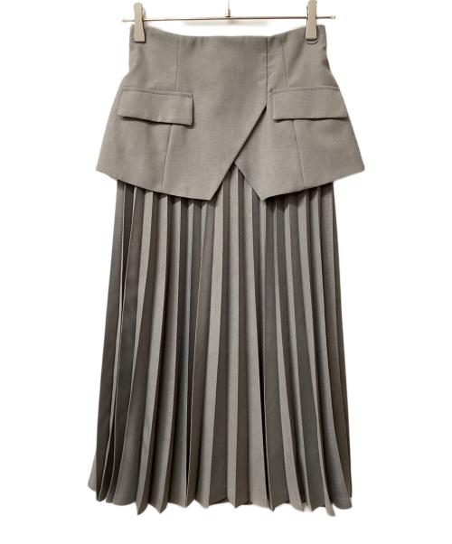 Pinky & Dianne（ピンキーアンドダイアン）Pinky & Dianne (ピンキーアンドダイアン) コルセットプリーツスカート グレー サイズ:36 未使用品の古着・服飾アイテム