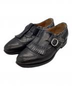 BARBANERAバルバネッラ）の古着「キルトタッセル シングルモンクシューズ」｜ブラック