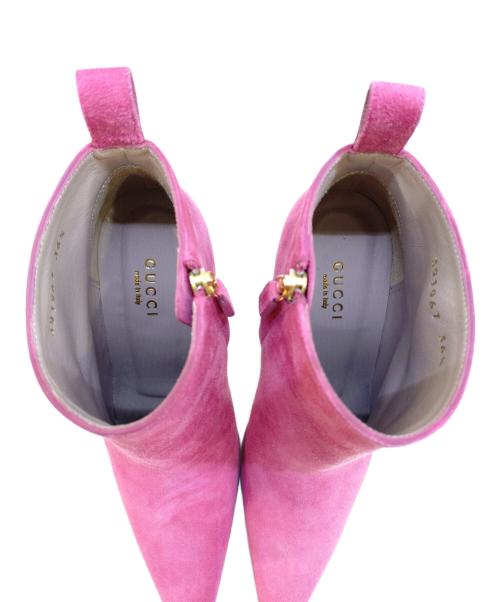 GUCCI（グッチ）GUCCI (グッチ) アンクルブーツ ピンク サイズ:36 1/2の古着・服飾アイテム