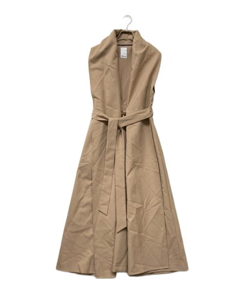 JENNE（ジェンヌ）JENNE (ジェンヌ) ショールカラーオードリーロングジレ ベージュ サイズ:Sの古着・服飾アイテム