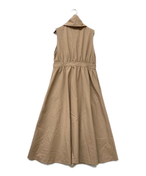 JENNE（ジェンヌ）JENNE (ジェンヌ) ショールカラーオードリーロングジレ ベージュ サイズ:Sの古着・服飾アイテム