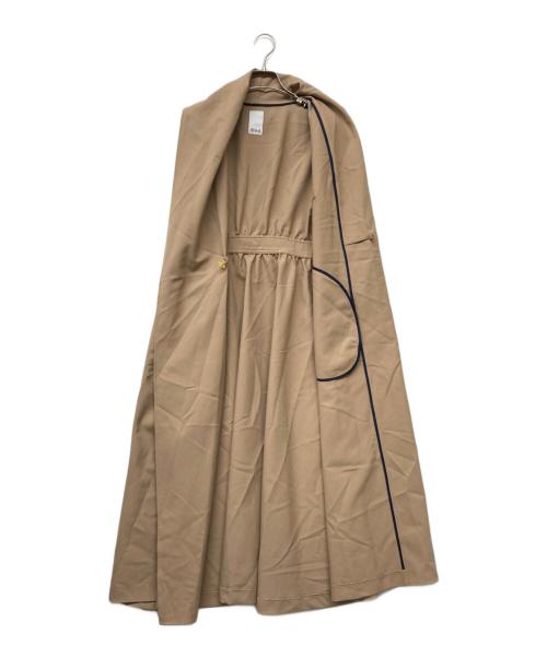 JENNE（ジェンヌ）JENNE (ジェンヌ) ショールカラーオードリーロングジレ ベージュ サイズ:Sの古着・服飾アイテム