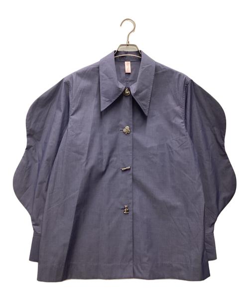 charmante femme（シャルマントファム）Charmante Femme (シャルマントファム) 袖ボリュームシャツ ブルー サイズ:SIZE Freeの古着・服飾アイテム